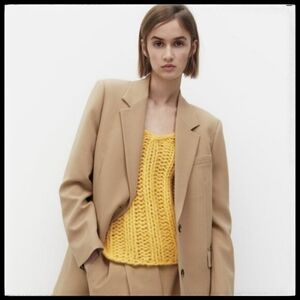 NWT Zara Double Button Straight Cut Blazer Jacket